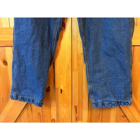 Lakin Mckey Mens Flannel Lined Dark Wash Carpenter Jeans Size 42x30 (5106) - Picture 3 of 8